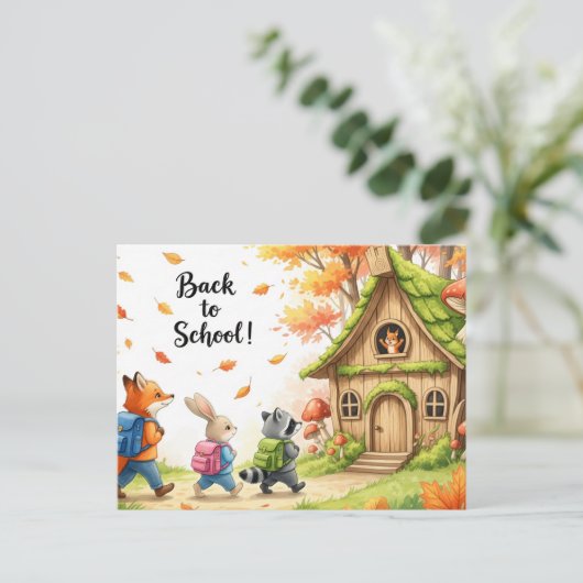 Zurück zu Schulfreunden Postkarte (Stehend Vorderseite)