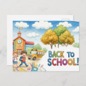 Zurück zu Schulfreunden Postkarte (Vorne/Hinten)