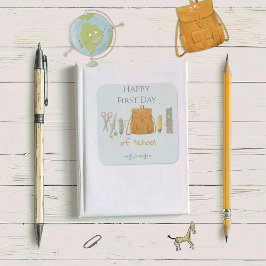 Zurück zu Schulfreunden Quadratischer Aufkleber