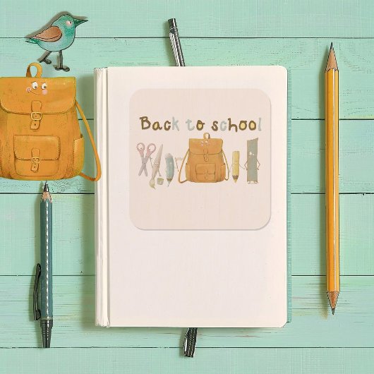 Zurück zu Schulfreunden Quadratischer Aufkleber