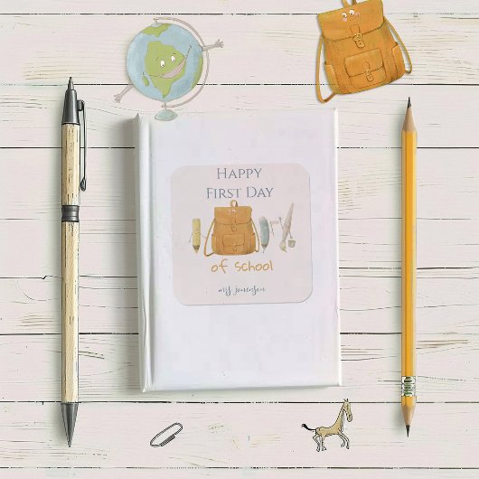 Zurück zu Schulfreunden Quadratischer Aufkleber