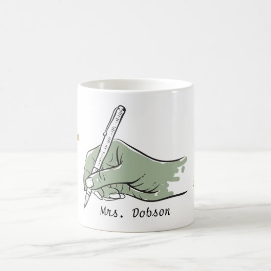 Zurück zu Schullehrern Name Sage Writing Hand Kaffeetasse (Mittel)
