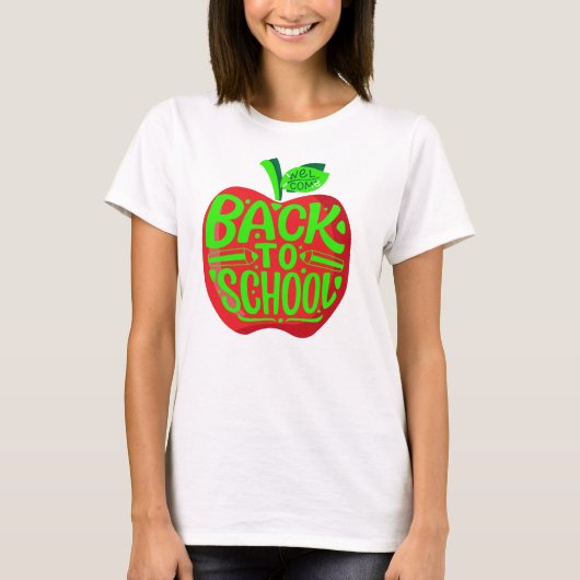 Zurück zu Schullehrern Red Green Apple T - Shirt (Vorderseite)