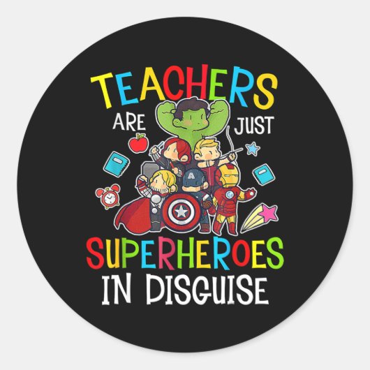 Zurück zu Schullehrern sind Superhelden Geschenke Runder Aufkleber (Vorderseite)