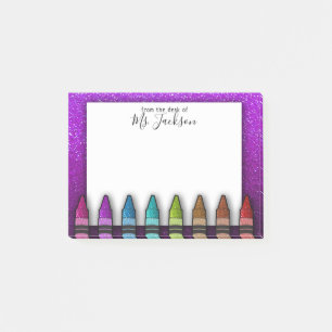 Zurück zu Schullehrer's Rainbow Glitzer Crayons Post-it Klebezettel