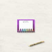Zurück zu Schullehrer's Rainbow Glitzer Crayons Post-it Klebezettel (Auf Schreibtisch)