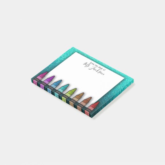 Zurück zu Schullehrer's Rainbow Glitzer Crayons Post-it Klebezettel (angewinkelt)