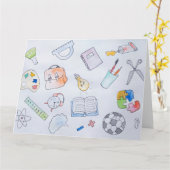 Zurück zu Schulmaterial, Schule Karte (Gelbe Blume)