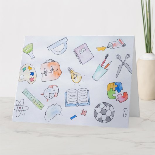 Zurück zu Schulmaterial, Schule Karte (Vorderseite)