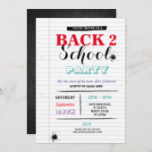 Zurück zu SchulParty-Anmerkungs-Papier-Spaß-Tinte Einladung (Vorne/Hinten)