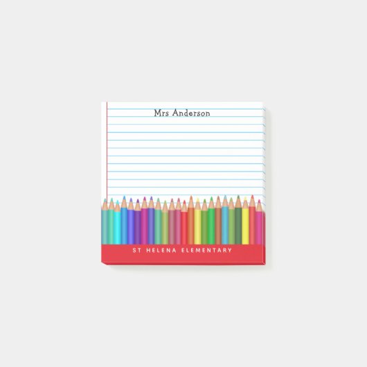 Zurück zu Schulstiften Eine Note von Lehrer Post-it Klebezettel (Vorderseite)