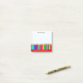 Zurück zu Schulstiften Eine Note von Lehrer Post-it Klebezettel (Auf Schreibtisch)