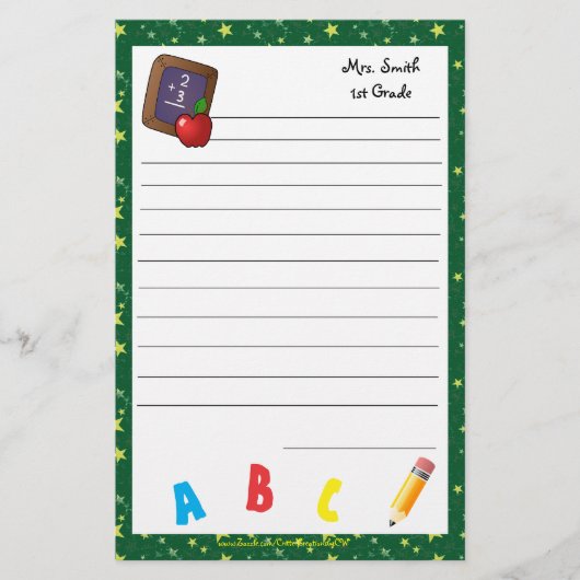 Zurück zu Schultafel-Briefpapier-DK-Grün Briefpapier (Vorderseite)