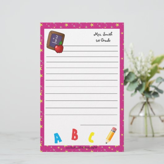 Zurück zu Schultafel-Briefpapier-Rosa Briefpapier (Stehend Vorderseite)