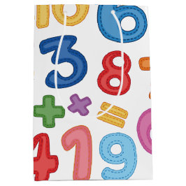 Zurück zu Schulzahlen im weißen Hintergrund Mittlere Geschenktüte