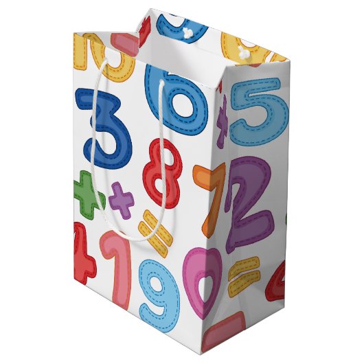 Zurück zu Schulzahlen im weißen Hintergrund Mittlere Geschenktüte (Rückseite Schrägansicht)