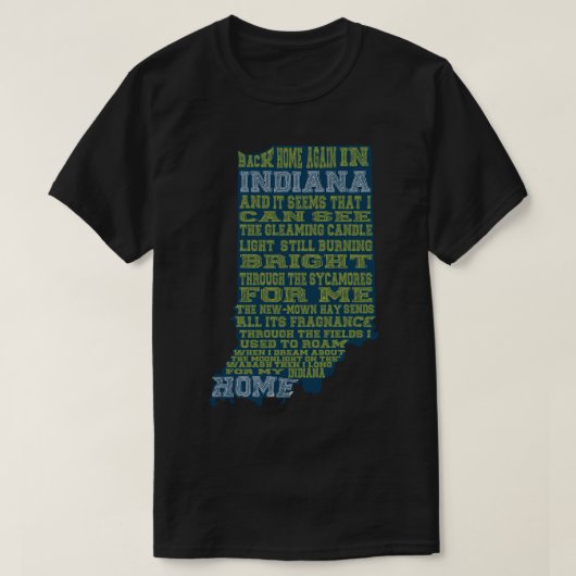 Zurück Zuhause wieder in Indiana T-Shirt (Design vorne)
