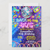 Zurück zum 80er - farbenfrohe Vivid Neon Glow Part Einladung (Vorderseite)