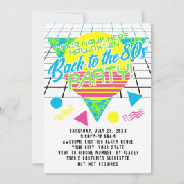 Zurück zum 80er Geometric Party der 80er Jahre Einladung