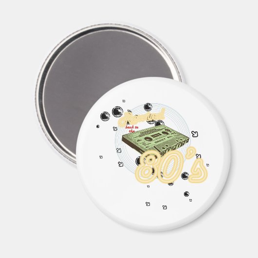 Zurück zum 80er magnet (Vorderseite/Rückseite)