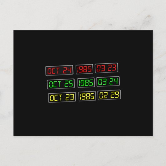 Zurück zum 80er nach Zeitreise Postkarte (Vorderseite)