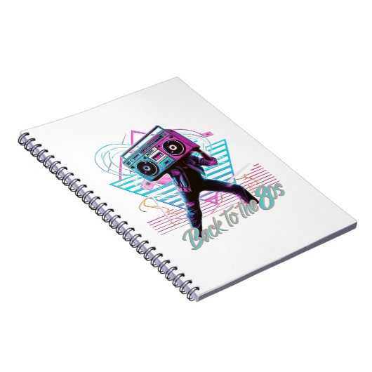 Zurück zum 80er-Notebook in Blau und Rosa Notizblock (Rechte Seite)