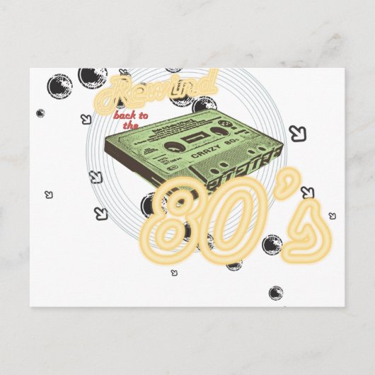 Zurück zum 80er postkarte (Vorderseite)