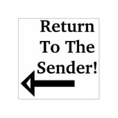 "Zurück zum Absender" + Briefmarke aus Arrow-Kauts Gummistempel (Prägung)