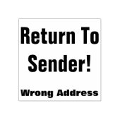 "Zurück zum Absender!" "Falsche Adresse" Gummi-Bri Gummistempel (Prägung)