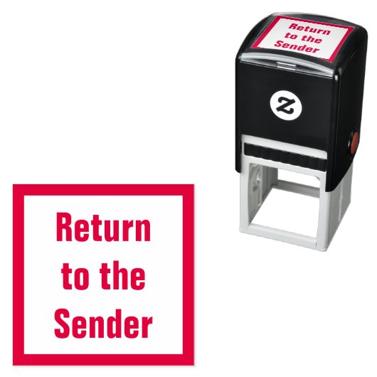 "Zurück zum Absender" Kautschuk-Briefmarke Permastempel (Beispiel)