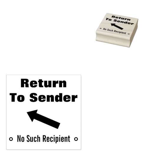 "Zurück zum Absender", "kein Empfänger dieser Art" Gummistempel (Stempel)