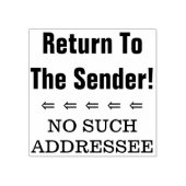 "Zurück zum Absender!", "KEINE SOLCHE ANSCHRIFT" Gummistempel (Prägung)