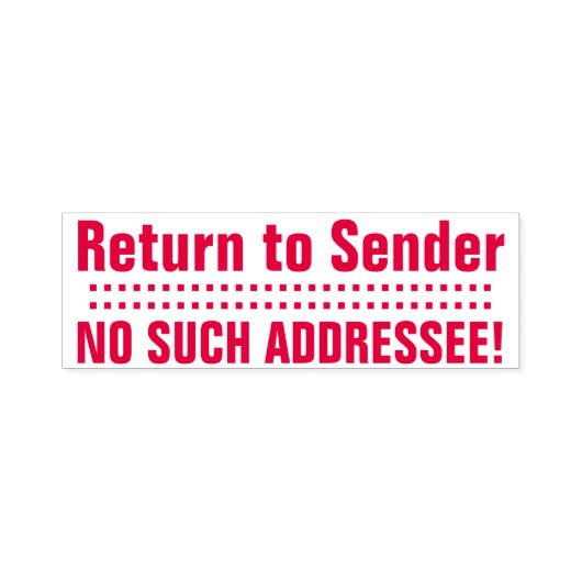 "Zurück zum Absender", "KEINE SOLCHE ANSCHRIFT" Permastempel (Design)