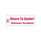 "Zurück zum Absender!" "Unbekannter Empfänger" & P Permastempel (Design)