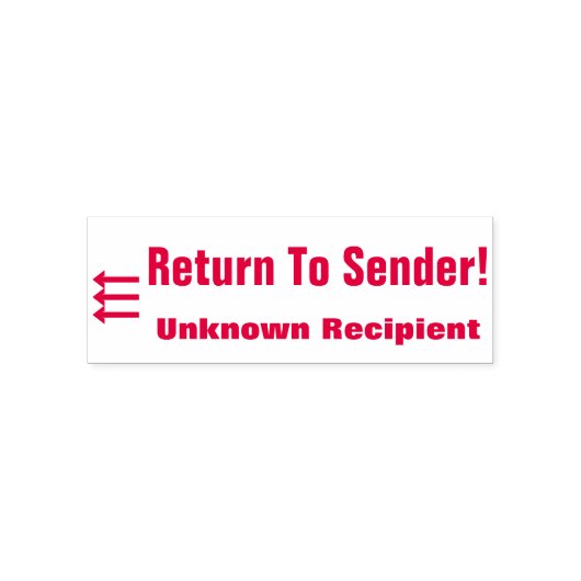 "Zurück zum Absender!" "Unbekannter Empfänger" & P Permastempel (Design)