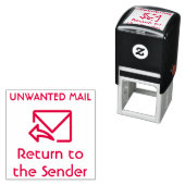 "Zurück zum Absender" "UNWANTED MAIL" Permastempel (Beispiel)