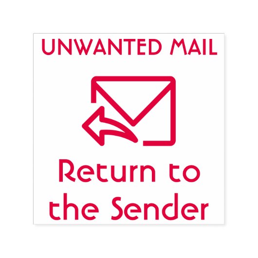 "Zurück zum Absender" "UNWANTED MAIL" Permastempel (Design)