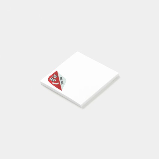 Zurück zum Abtauchen abziehen Post-it Klebezettel (angewinkelt)