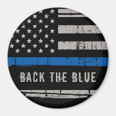 Zurück zum Blue Thin Blue Line Magnet (Vorne)