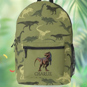 Zurück zum Dino-Thema gedruckter Rucksack