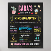 Zurück zum ersten Mal im Chalkboard der Schule Poster (Vorne)