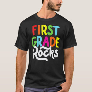 Zurück zum ersten Schultag 1. Klasse Rocks Lehrer T-Shirt