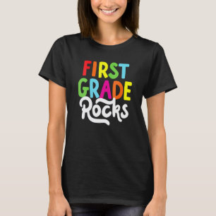 Zurück zum ersten Schultag 1. Klasse Rocks Lehrer T-Shirt