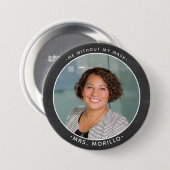 Zurück zum Foto des Lehrers, ich ohne meine Maske Button (Vorne & Hinten)