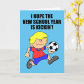 Zurück zum Fußballspieler in der Schule Karte (Gelbe Blume)