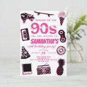 Zurück zum Geburtstag der 90er Jahre Einladung (Stehend Vorderseite)
