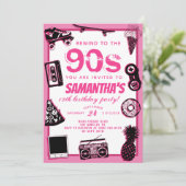 Zurück zum Geburtstag der 90er Jahre Einladung (Stehend Vorderseite)