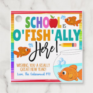 Zurück zum Goldfish Tag in der Schule Geschenkanhänger
