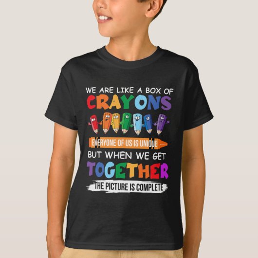 Zurück zum Lehrer sind wir wie eine Schachtel Cray T-Shirt (Vorderseite)