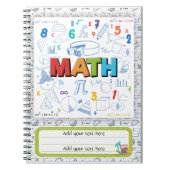 Zurück zum Mathematik-Notebook in der Schule Notizblock (Vorderseite)